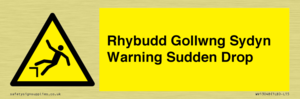 Rhybudd Gollwng Sydyn Warning Sudden Drop